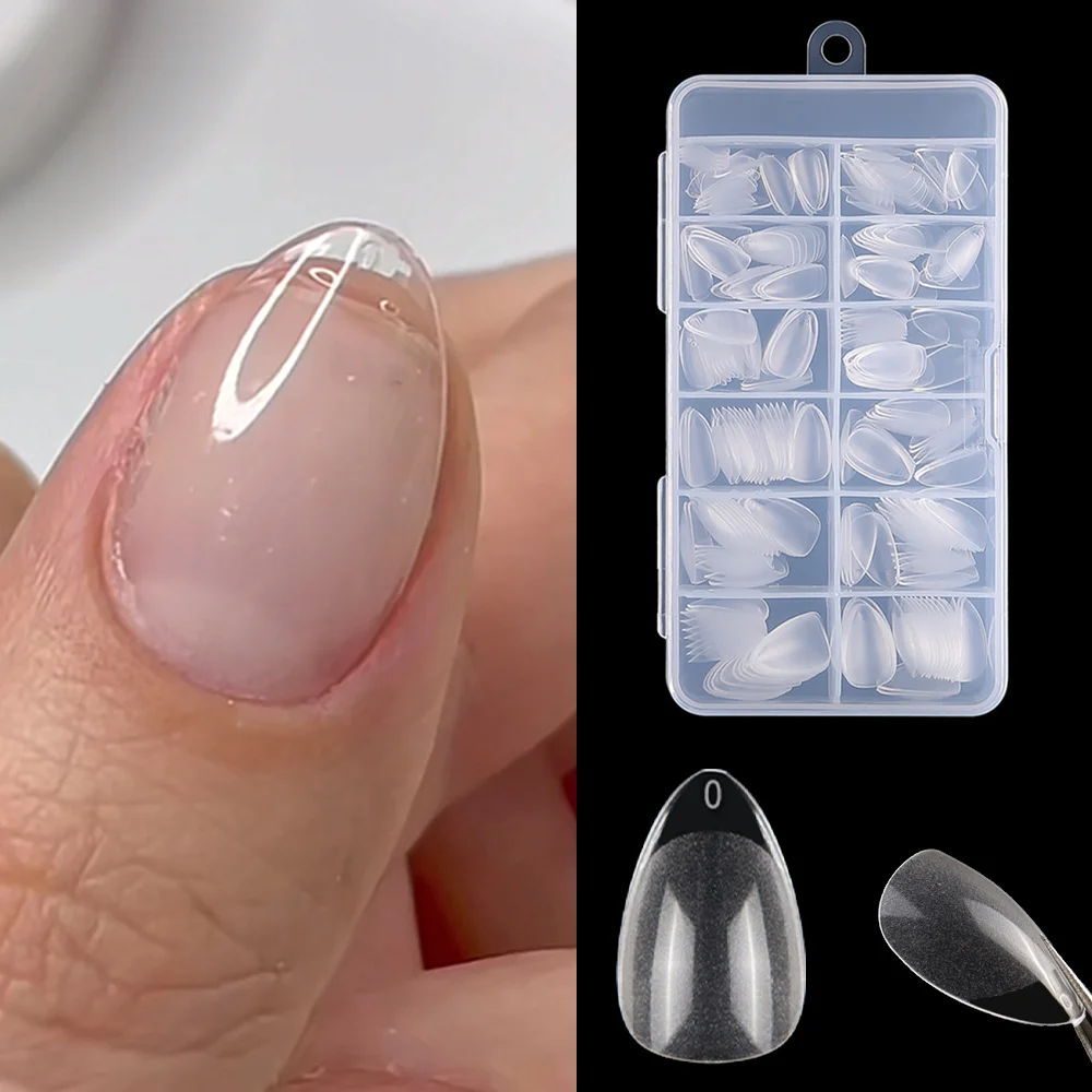 120pcs XXS Super Short Almond Full Cover Sculpted Soft Gel Nail Tips Press on Fake Nails Tailor-made for Short Small Nail Beds