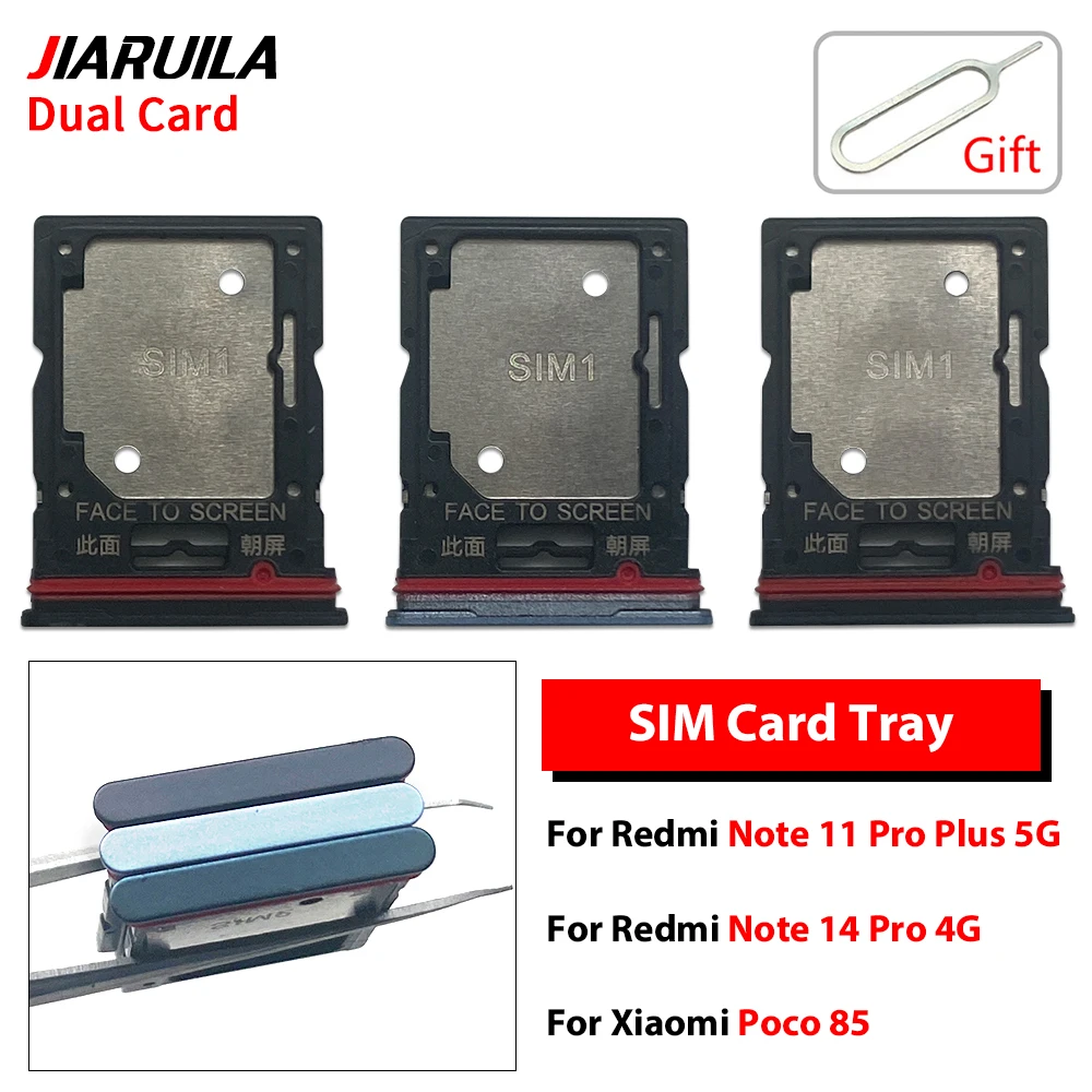 Sim Tray Holder SIM Card Tray Slot Holder Adapter Socket Repair Parts For Redmi Note 11 Pro Plus 5G Note 14 Pro 4G Poco 85