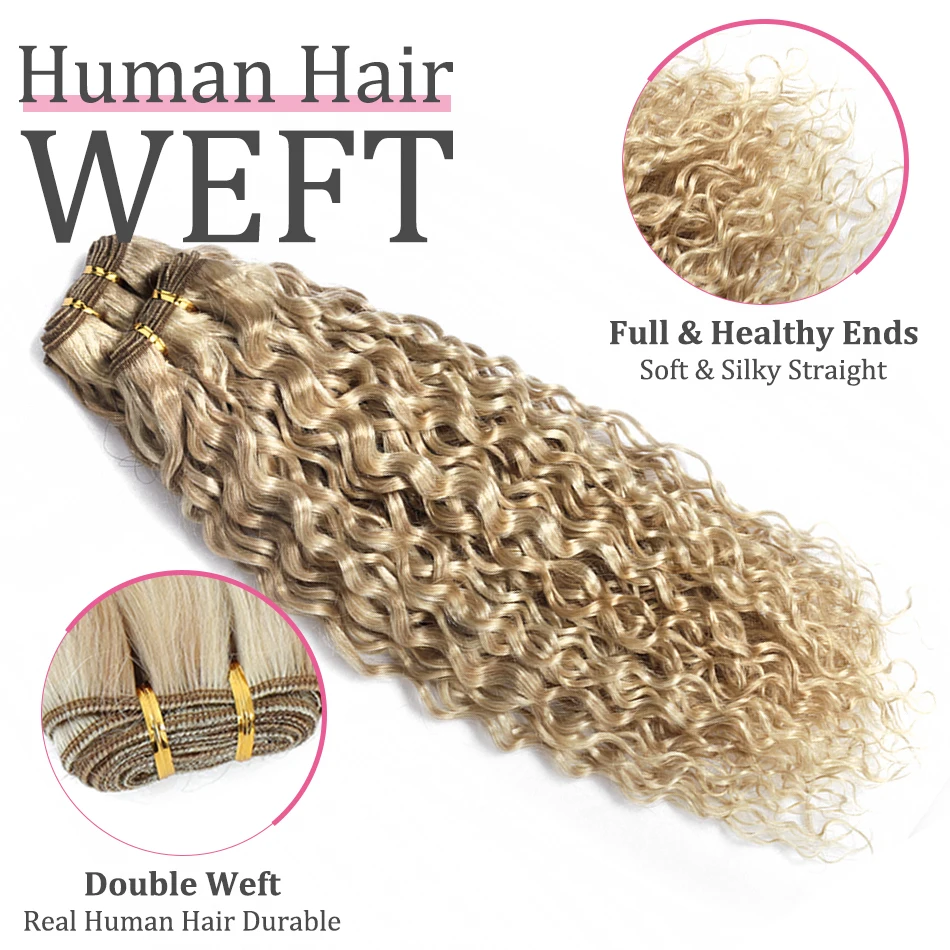 Water Wave Human Hair Weaves Bundles Double Weft Brazilian Remy Human Hair Extensions 12\