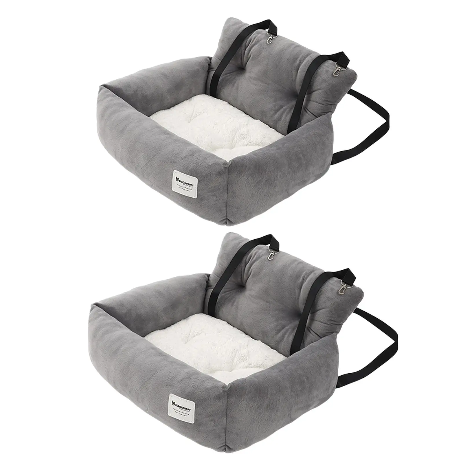 Dog Car SUV Seat Puppy Bed with Fixed Strap Accessory Anti Slip Bottom Grey