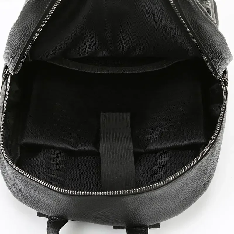 2024 New Brand Genuine Leather Men Backpacks Fashion Real Natural Leather Student Backpack Boy Luxury Business Laptop School Bag