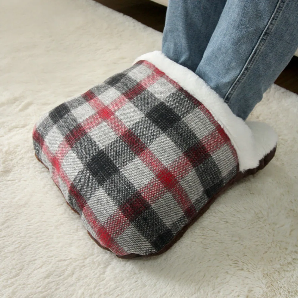 

Practical Soft Plush Foot Warming Mat Insulation Double Feet Warm Feet Shoes Comfortable Not Charging Heating Foot Pad Bedroom