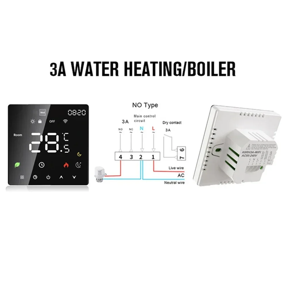 WiFi Enabled Programmable Thermostat for Floor Heating with Voice Control and Suitable for Various Applications