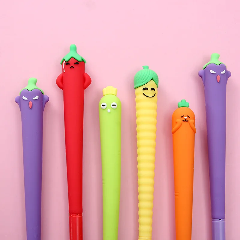 40PCS  Vegetable shaped pen holder stationery pen Japanese cute student Rollerball pen minimalist office writing stationery pen