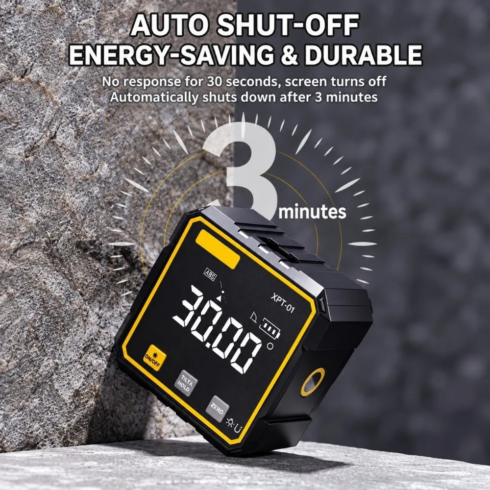 Dual Laser Cross Line Digital Inclinometer Digital Display Four Side Magnetic Laser Inclinometer Energy Save Data Lock