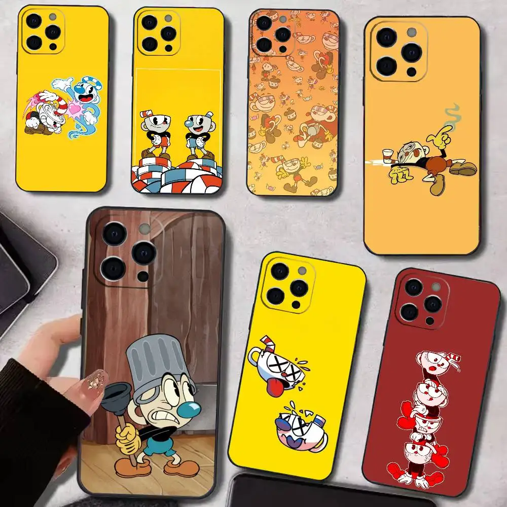 

C-Cuphead Phone Case Silicone Soft For IPhone 17 16 15 14 13 12 11 X XR Plus Pro Max Plus
