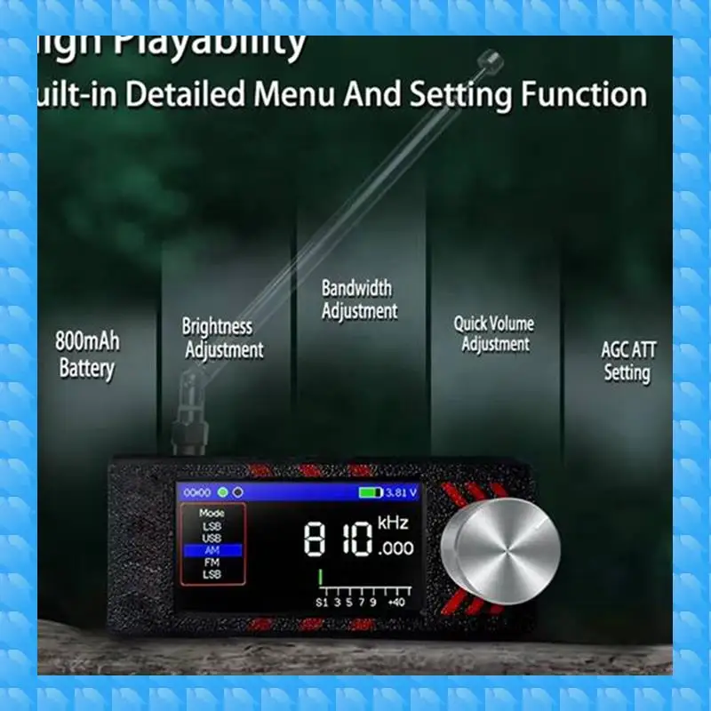 ETRT SI4732 Full Band DSP Radio ATS MINI PRO 0.5-108Mhz LSB USB AM FM ESP-32-S3 Radio SW MW VHF Radio With Antenna