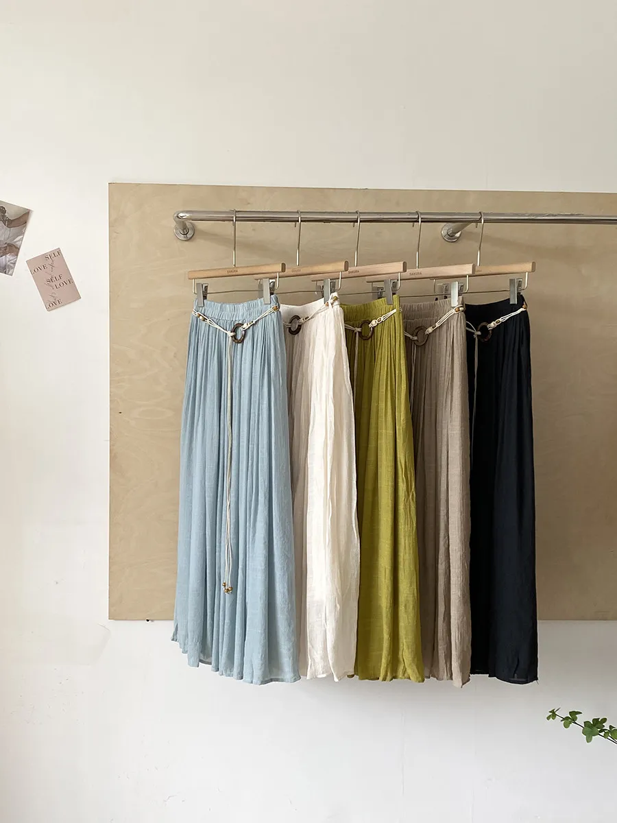 

Korean Style Casual Chic Color Versatile Mid-Length Women's Skirt High Waist Slimming A-Line Spring 2026 New Arrival