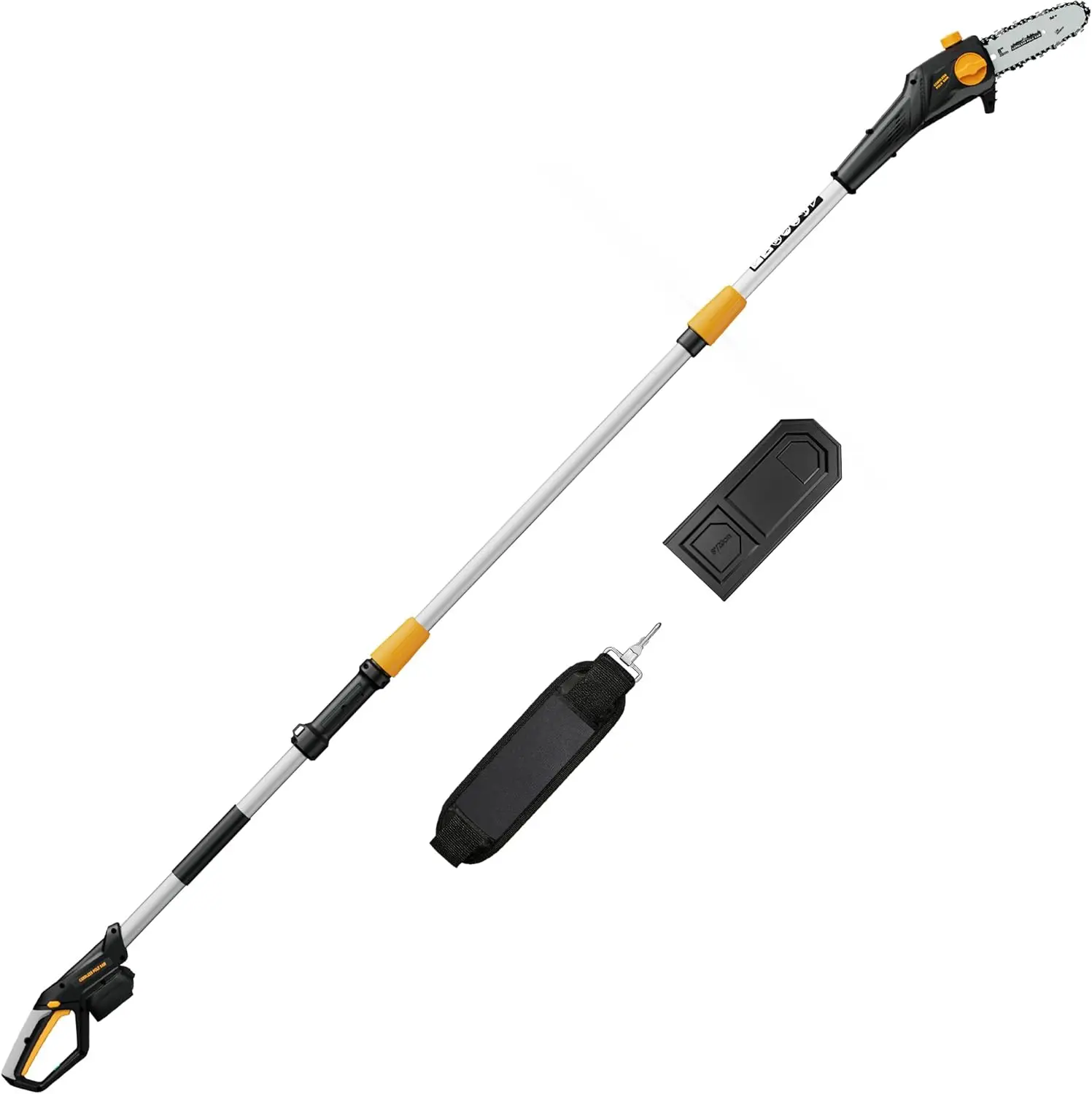 

8-Inch Cordless Pole Saw, Compatible with 20V MAX Battery, Extends to 14.2 Feet for Tree Trimming