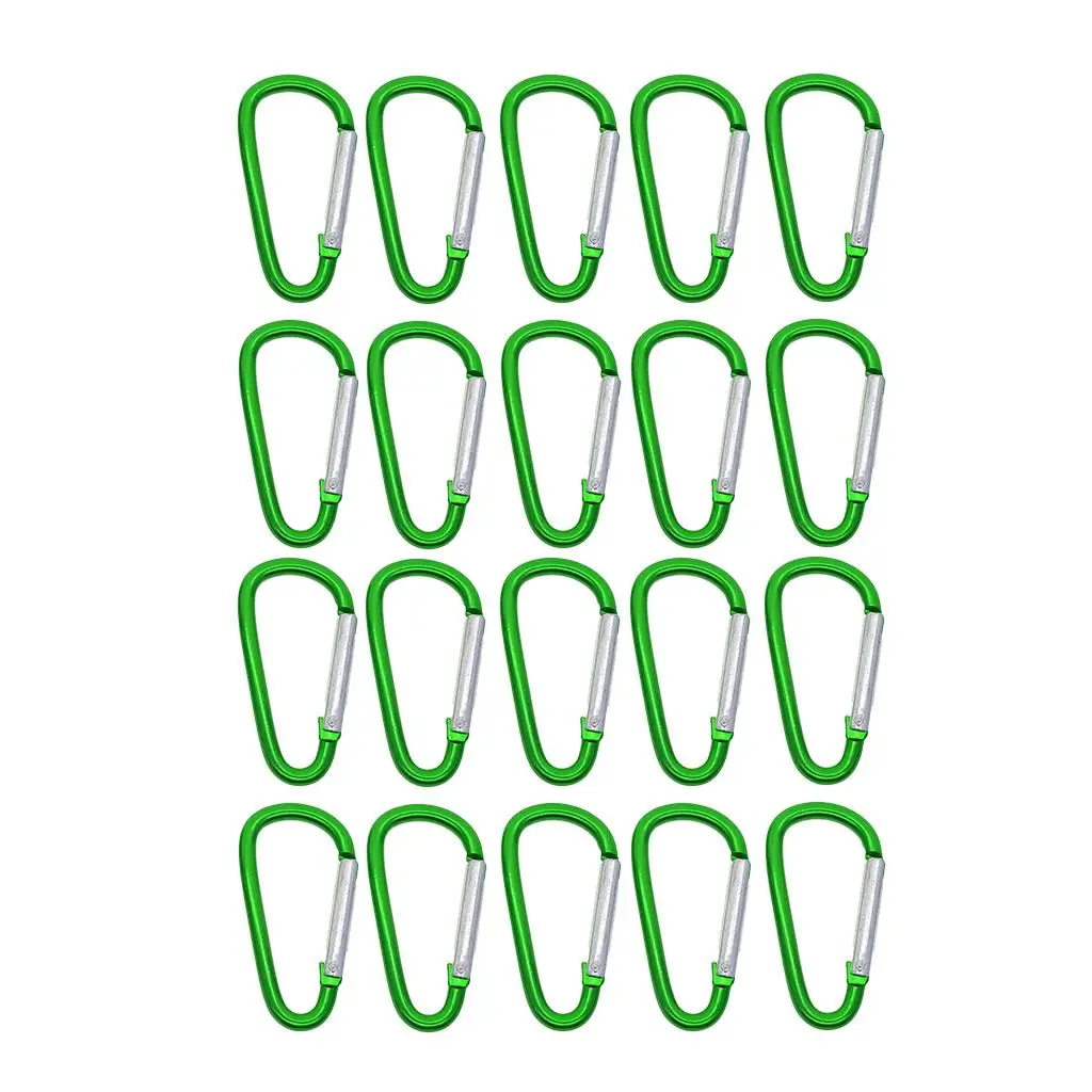 20 piezas escalada Camping deportes mosquetón hebilla Snap Spring Clip