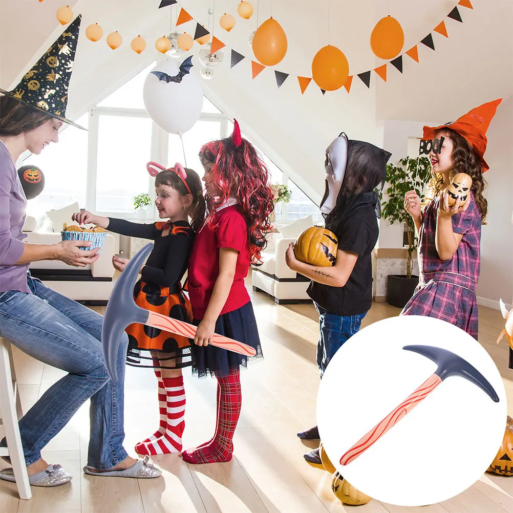 4 قطعة نفخ Pickaxe تأثيري ملحق حفلة عيد ميلاد الدعامة كبيرة الصلب البلاستيكية لا تسرب الهواء نفخ Pickaxe اللعب #3