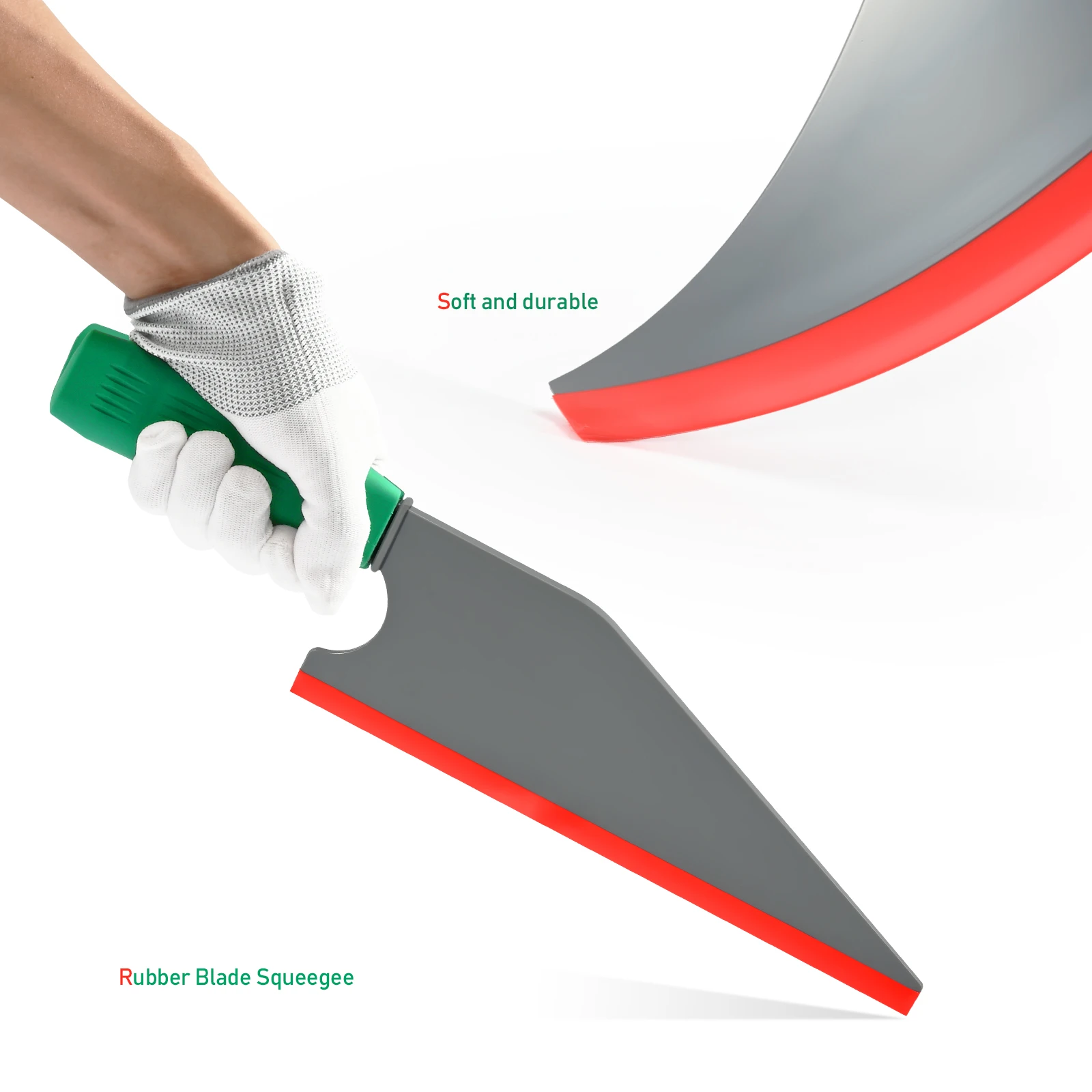 EHDIS Soft Rubber Edge Handheld Scraper Car Window Glass Film Tinting Squeegee Water Snow Removal Wiper Household Cleaning Tool