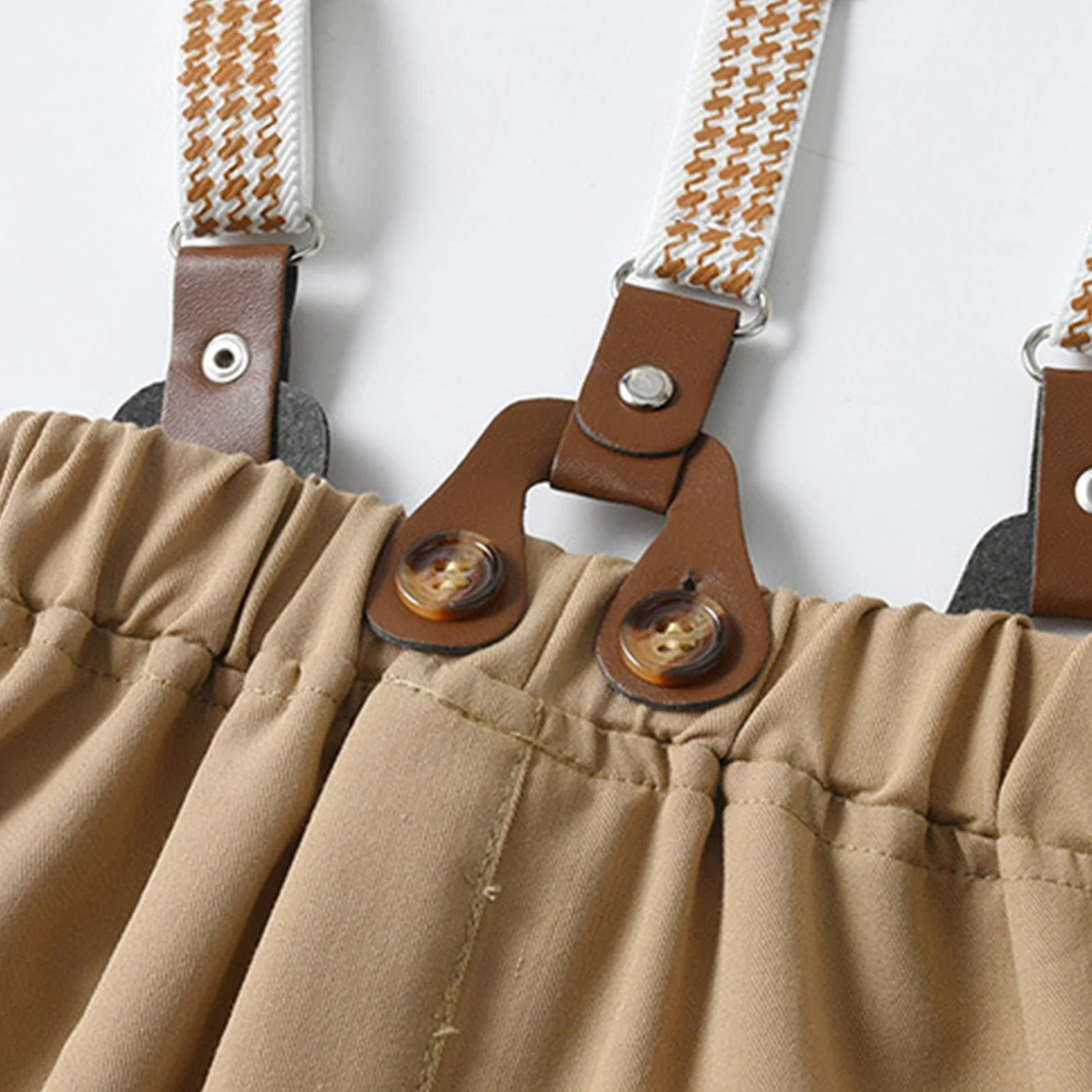 طفل الفتيان قصيرة الأكمام شهم زي التلبيب زر Bowknot قمم قميص الحمالة السراويل السراويل دعوى حزب التصوير الزي