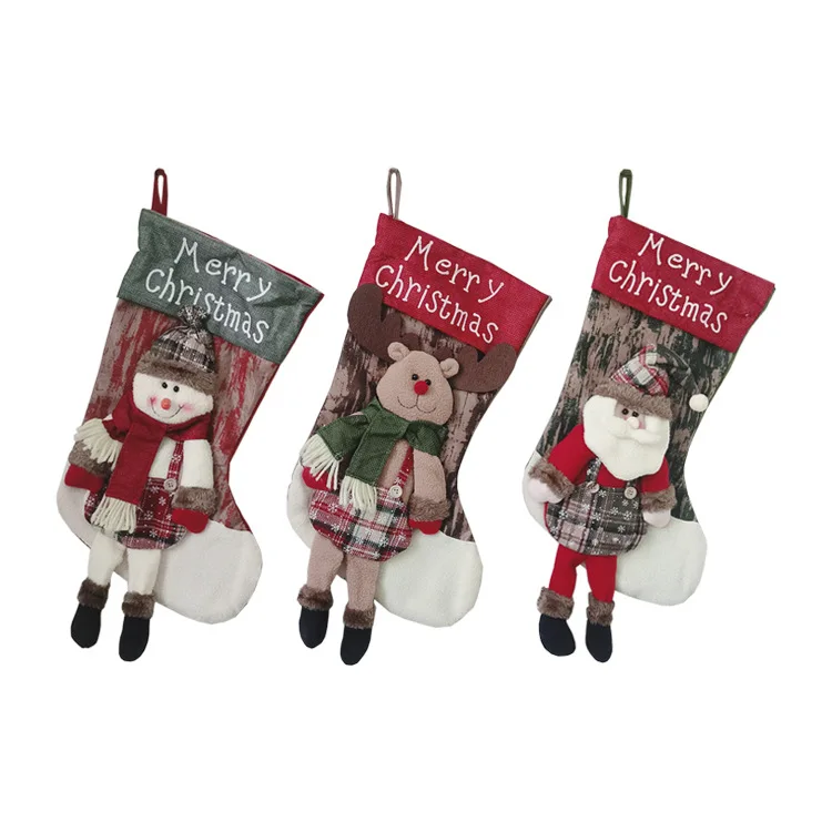 

Christmas Decorations Santa Gift New Year Eve Felt Xmas Decoration Sublimation Christmas Stocking 4Pcs