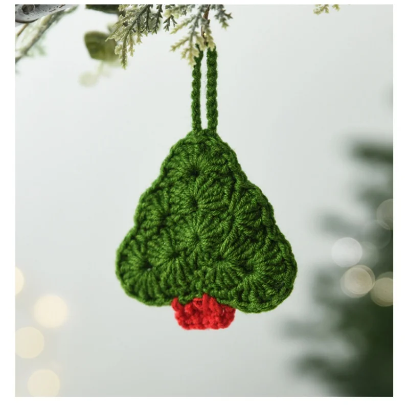 1 قطعة هدايا عيد الميلاد اليدوية محبوك ندفة الثلج سانتا كلوز معلقة الديكور شجرة عيد الميلاد معلقة هدايا عيد الميلاد الديكور