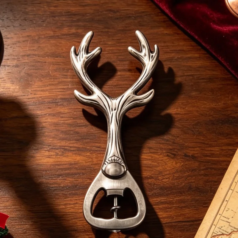 Christmas Eight Elk Horns Beer Bottle Opener Bronze/Grey Black Metal Bottle Openers Unique Beer Gift Kitchen Bar Tools