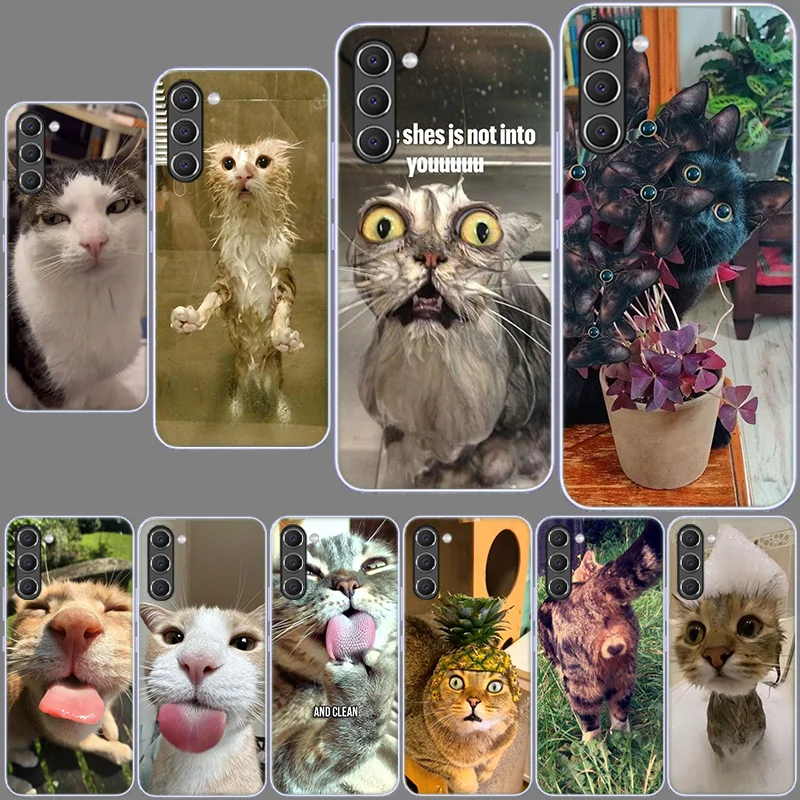 Pet Cat Funny Memes Phone Case for Samsung A54 A14 A24 A34 A17 A37 A57 A55 A35 A25 A15 A13 A23 A33 A53 A07 A05S A04S A03 A73 Gal