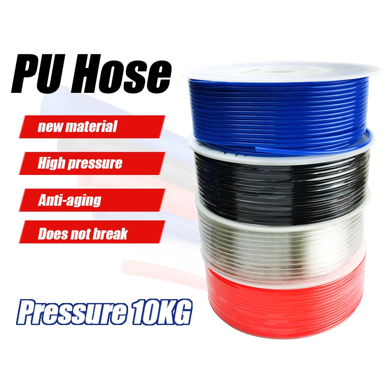 

Pneumatic Hose PU4X2.5 PU6X4 PU8X5 PU10X6.5 PU12X8 PU14X10 PU16X12 PU Pipe Air Compressor Hoses Tube 80M 100M 160M 200M