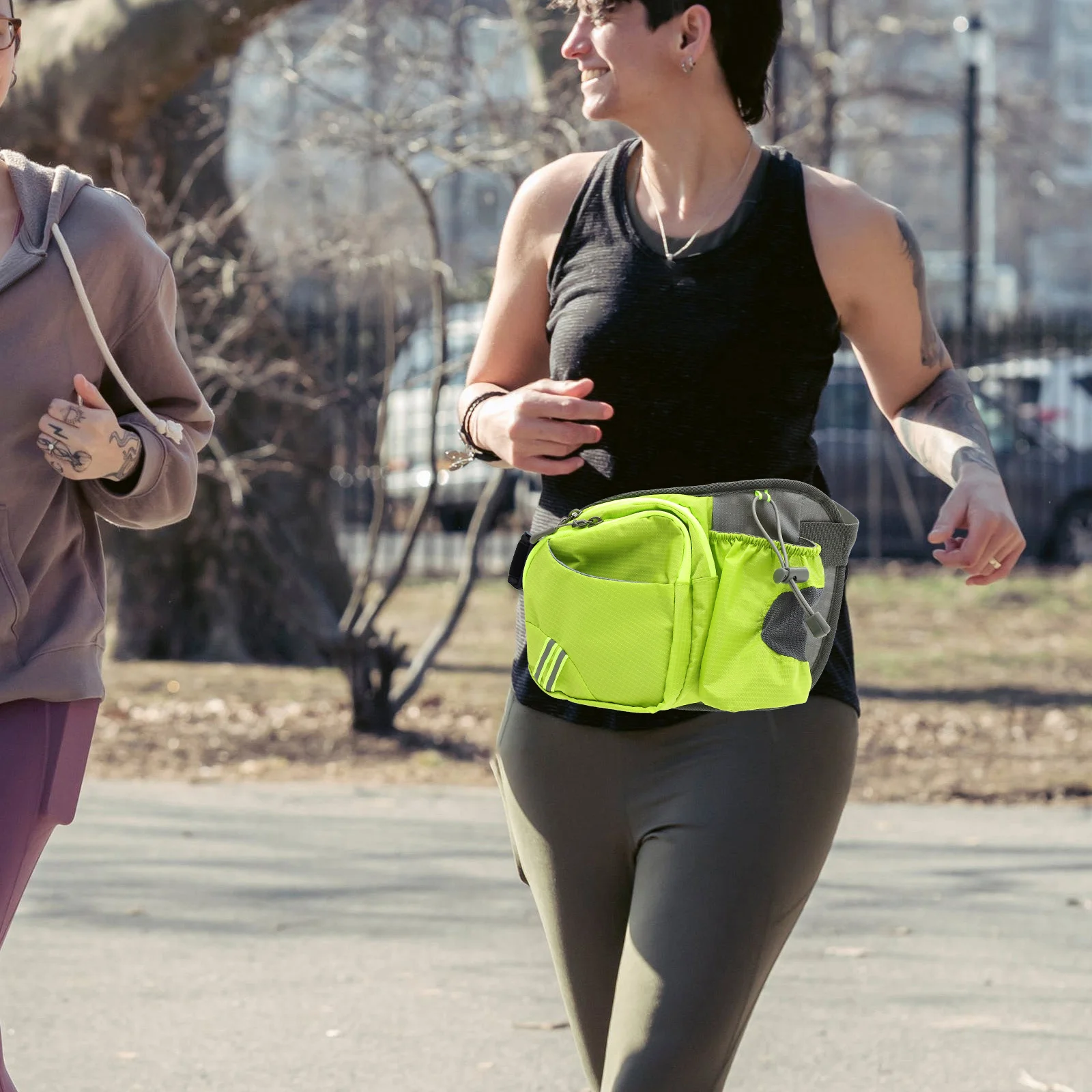 Running Waist Pack Sports Waist Bag Belt Bag Large Capacity Lightweight Breathable Green for Running Hiking Cycling Camping