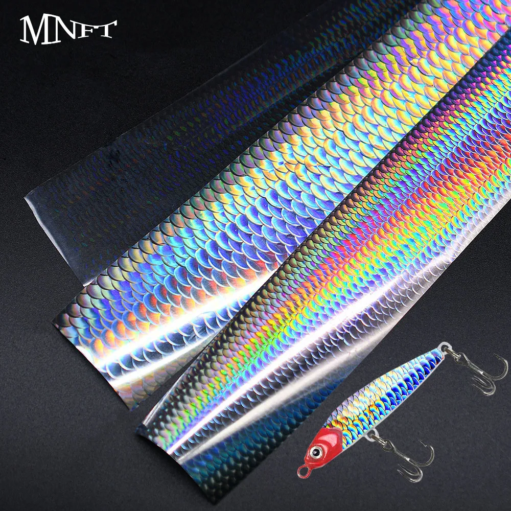 MNFT 2Pcs Colorido Hot Stamping Foil Para Isca De Pesca Jigs Iscas Colher De Papel 4*50cm