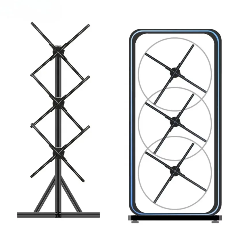 

4 Blades 3D Holographic Fan 42 50 65 100 Light Emitting Diode Fan 3D Display 3D Holographic Outdoor