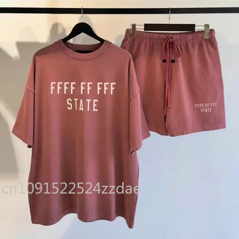 

FW24 Luxury Design Men's T-shirts Shorts Sets Two Rows Letter Logo Streetwear Sports Sets Designer Brand Men's Summer Suits