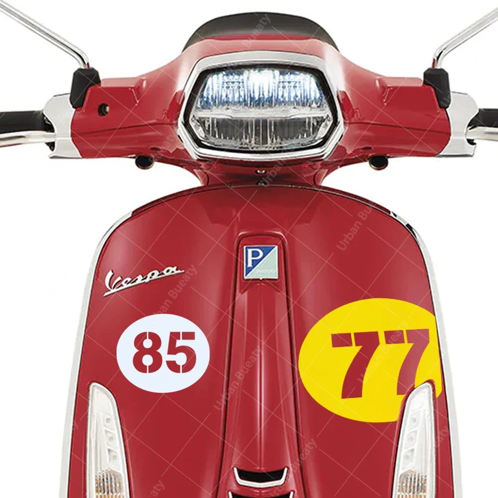 

GTS 300 super Primavera Anniversary Motorcycle number 69-85 Decal For Piaggio Vespa 946 GTV 150 50 Sprint Sei Giorni Picnic