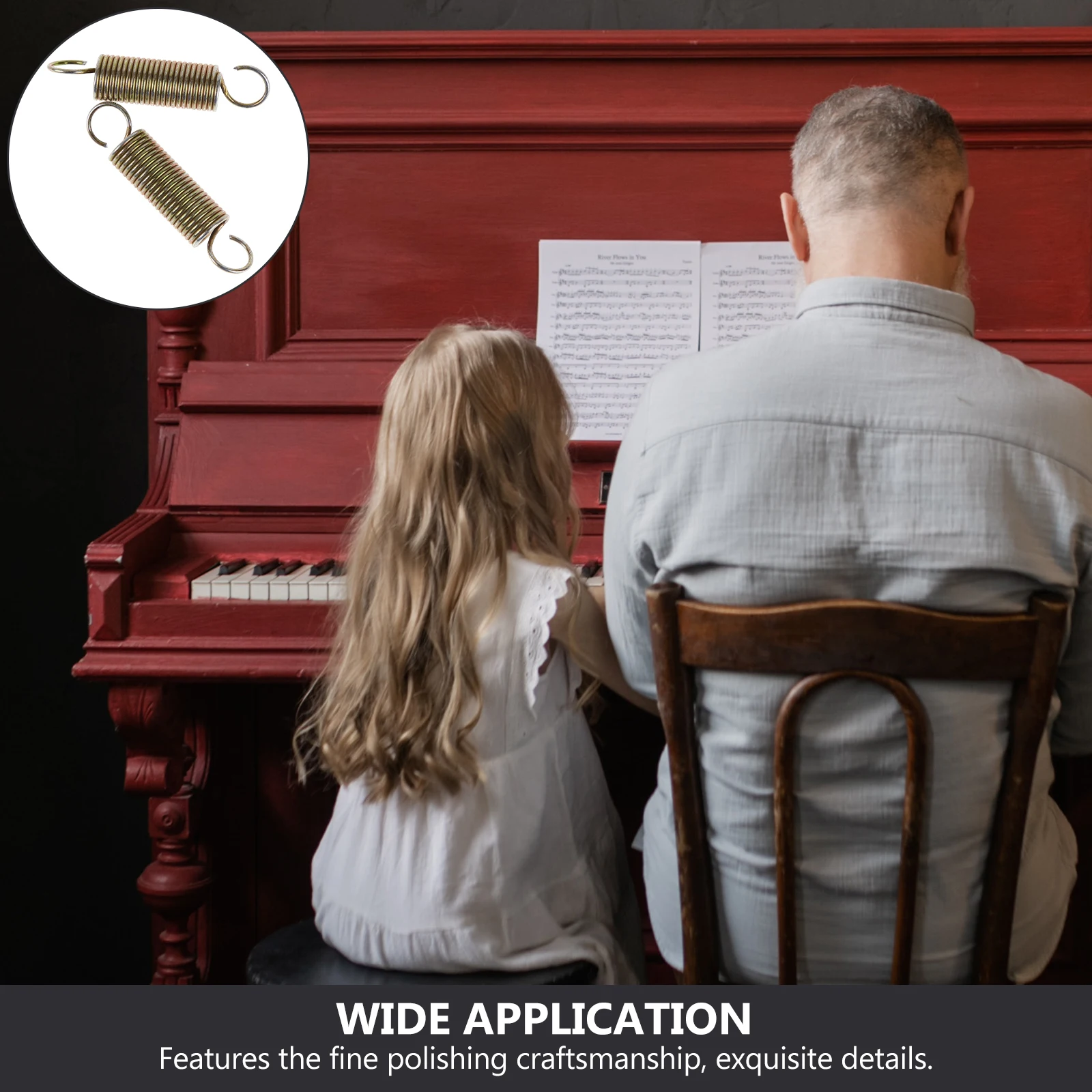 

2 Pcs Piano Adjustment Tool Spring Buckle Tuning Supplies Repair Silver Instrument Accessory Tools