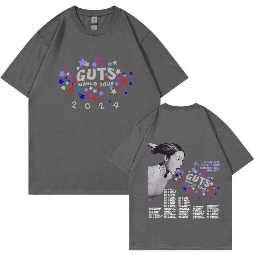 Vintage Sour Vampire Guts 2024 World Concert Tour T Shirt Men Women Fashion Hip Hop T-shirts Harajuku Casual Oversized T-shirt image 6