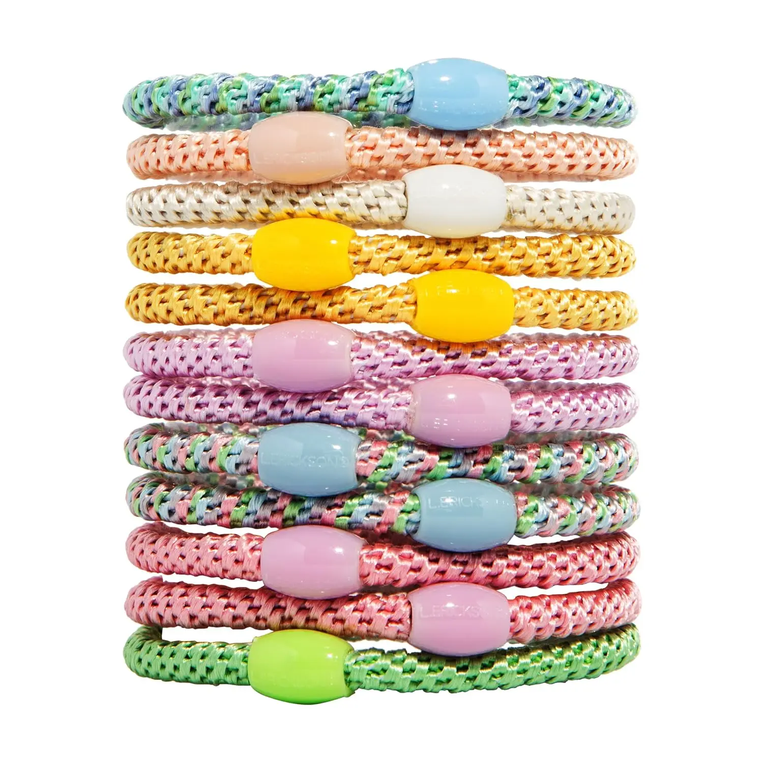 

12 Pack Narrow Hair Ties for Thin Hair, No-Crease Strong Hold Ponytail Holders, Pastel Mix