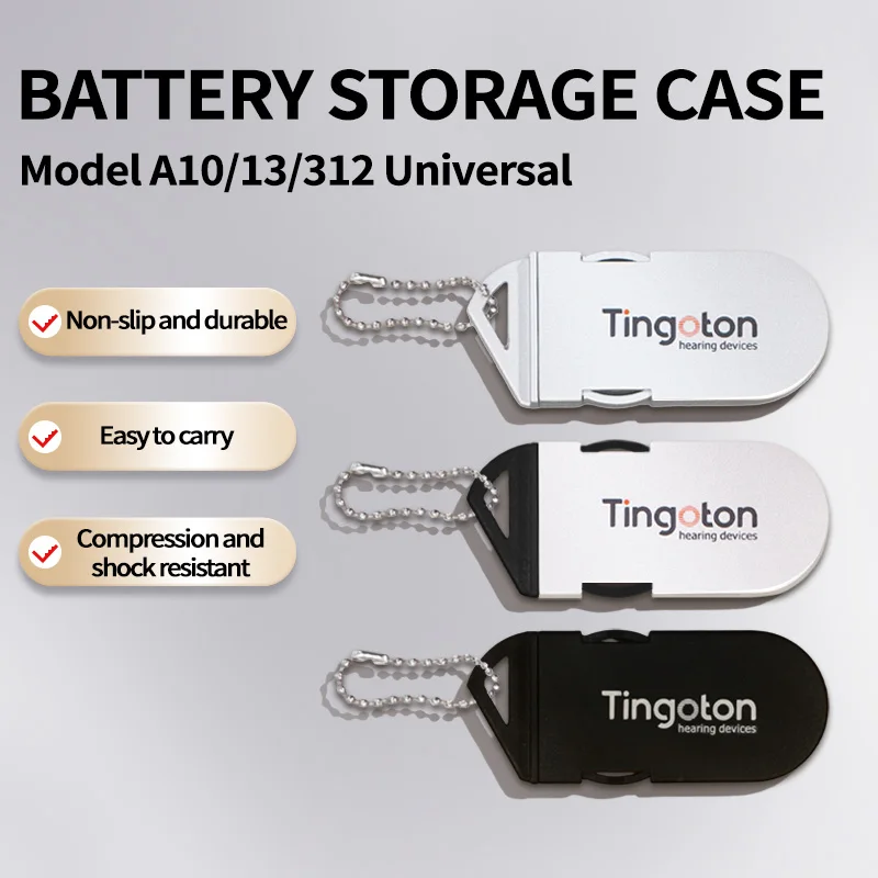 

Twin Pack Waterproof ABS Material Hearing Aid Battery Case Box Type Fits 13/312/10 Batteries Convenient Practical Storage