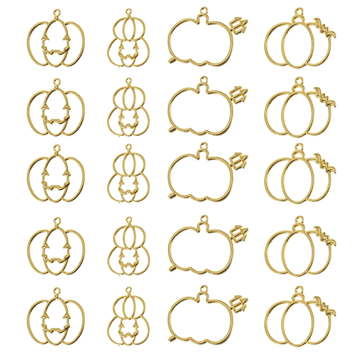 

20pcs Resin Pendant Bezel Halloween Christmas Diy Pumpkin Molds Uv Crystal Charms Jewelry Making Kit For Necklace Bracelet