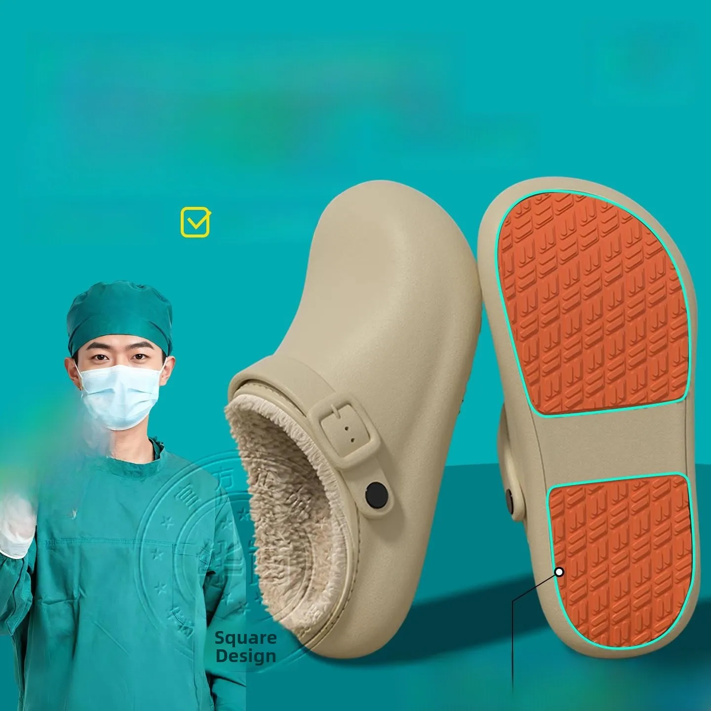 

Нескользящие хлопковые тапочки для мужчин и женщин, для операционных, зимние, особо теплые, водонепроницаемые, для улицы, эксклюзивные для медсестер и медицинского персонала