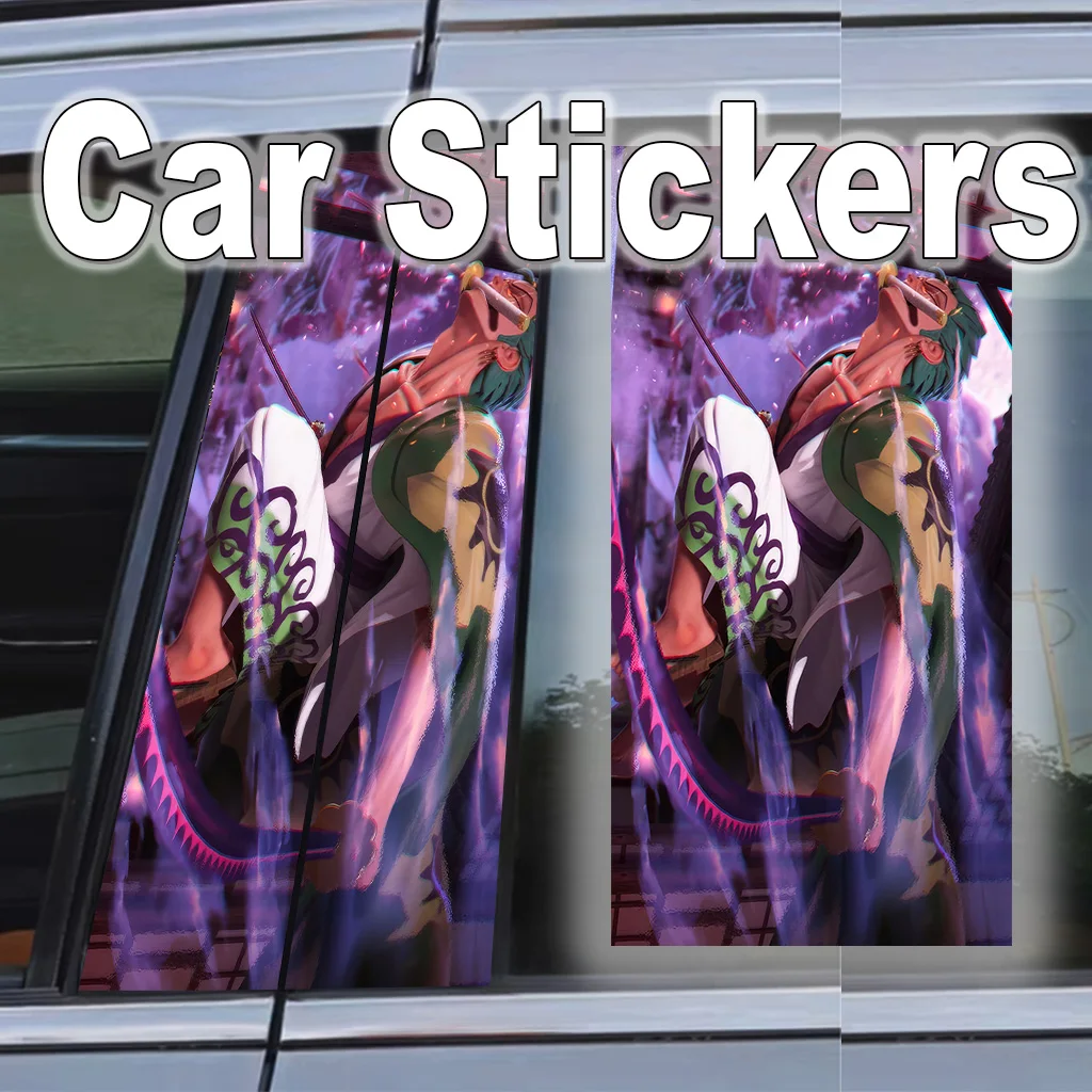 

Zoro Self-adhesive Poster B Pillar Sticker One Piece Car Decal Waterproof Peel Scratch Resistant Vinyl Wrap JDM Accessories Gift