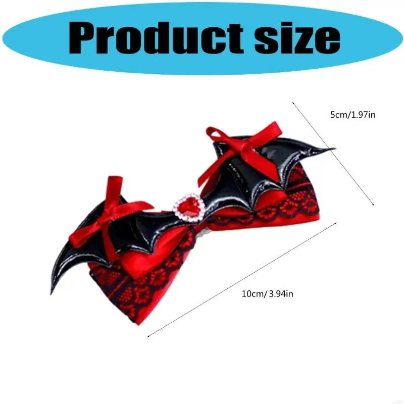 مشابك فيونكات شعر الخفاش للفتيات والنساء قطعتان من إكسسوارات الشعر التنكرية للهالوين #6