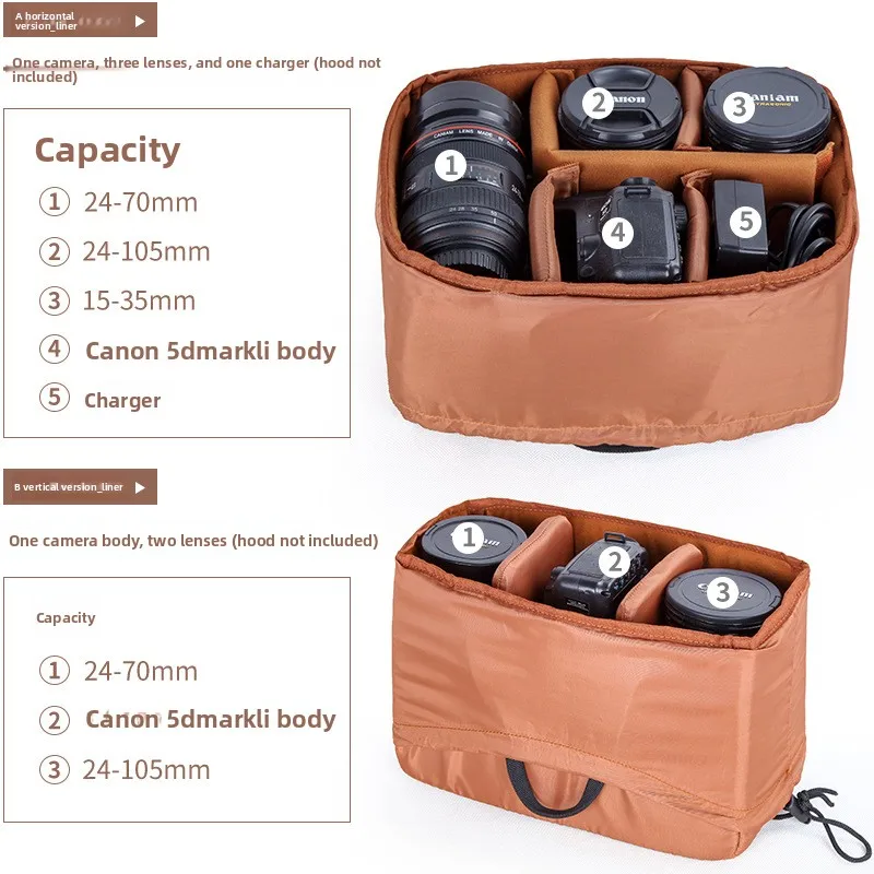 Extra-Thick Shock-Proof DSLR Camera Bag Hand-Held Photography Bag with Lens Inner Compartment Earthquake-Resistant Protection