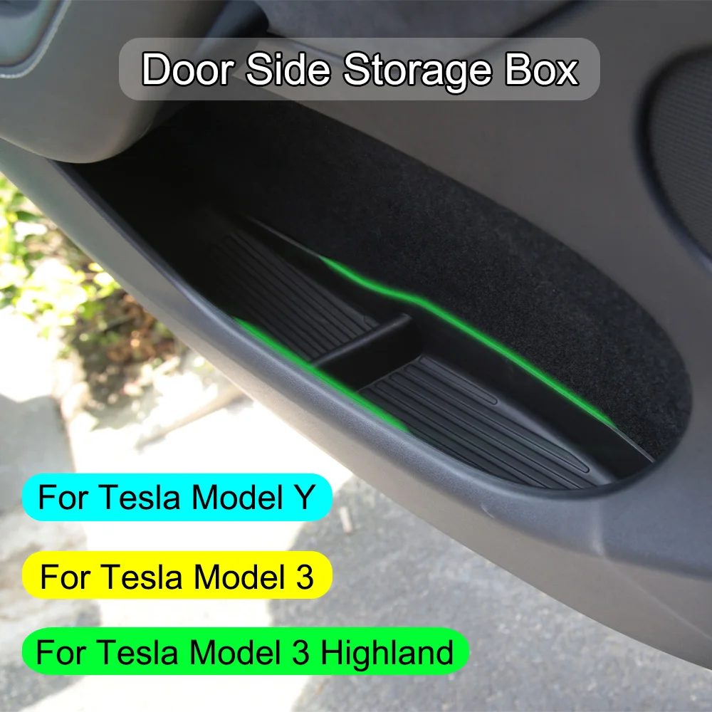 

Door Side Storage Box Front Rear Door Handle Armrest Tray Organizer for Tesla Model Y Model 3 2017-2023 3+ Highland 2024