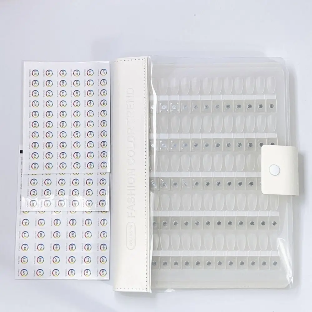 Magnetic Nail Swatches Book 120 Color Removable Nail Color Display Book With Digital Label No Pattern Nail Sample Display Book