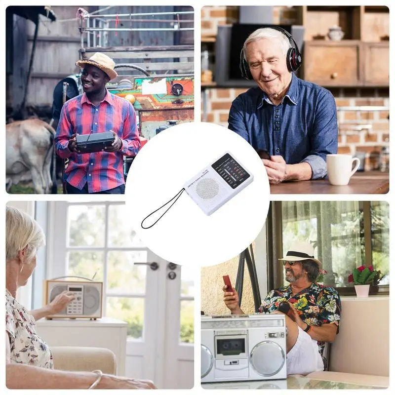 Compact Radio Battery Operated Am/Fm Stereo Radios Enjoy Music Anywhere with Compact Design Ultra-Wide Signals Wrist Strap