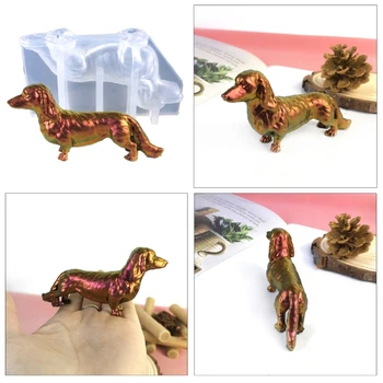 Silicone Dachshund Em Forma De Ornamento Moldes, Moldes De Argila, Vela DIY, Artesanato Suprimentos, Mão-Making