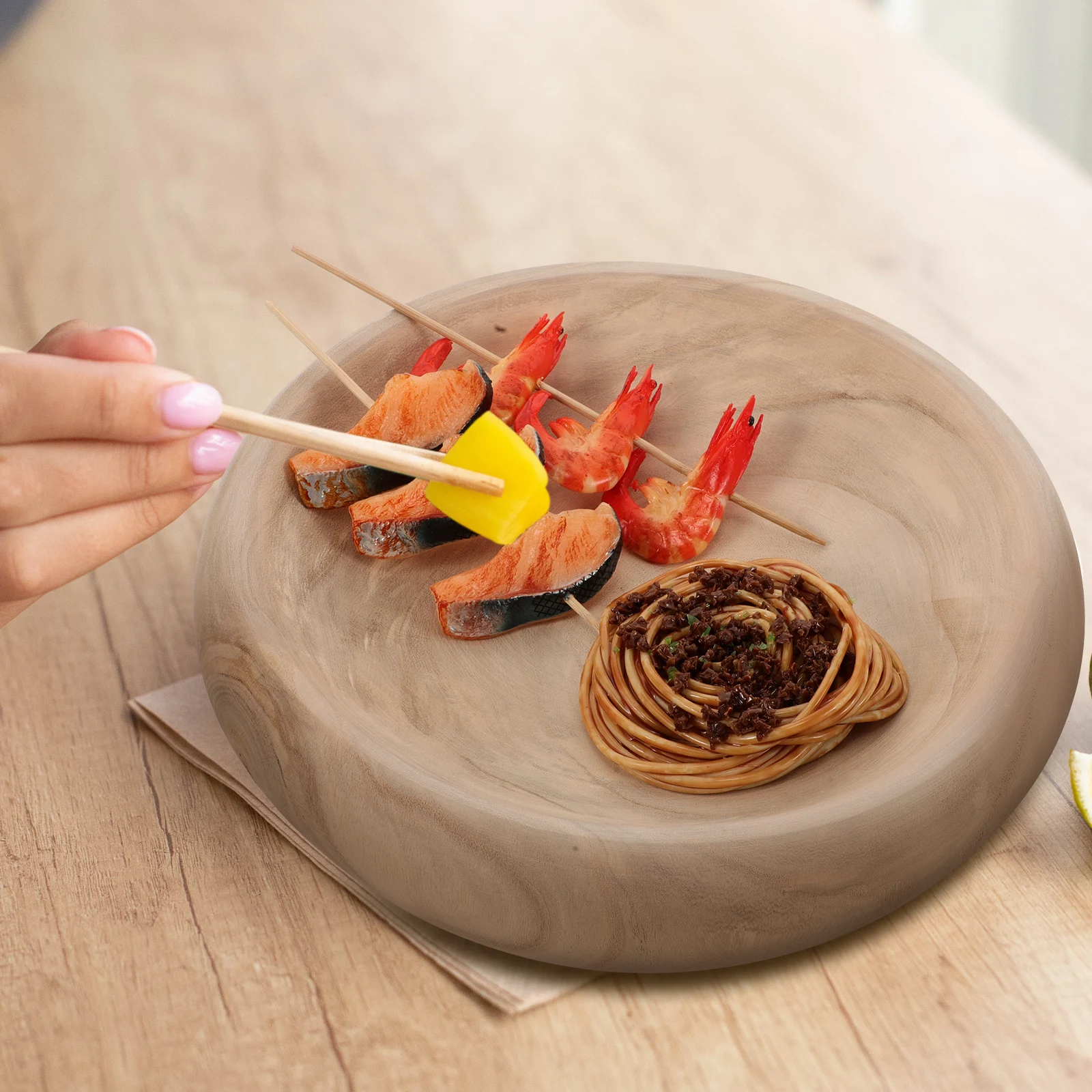 

Ergonomic Wooden Salad Large Japanese Style For Snacks Rice Fruits Decorative Household Fine Craftsmanship Smooth Grip Versatile