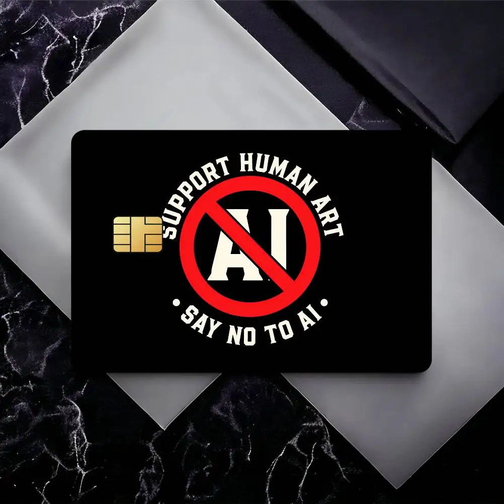 No AI. Artists Against AI Waterproof Skin Sticker Bank Bus Metro Access Card Protective Film Card Sticker Girl Gift