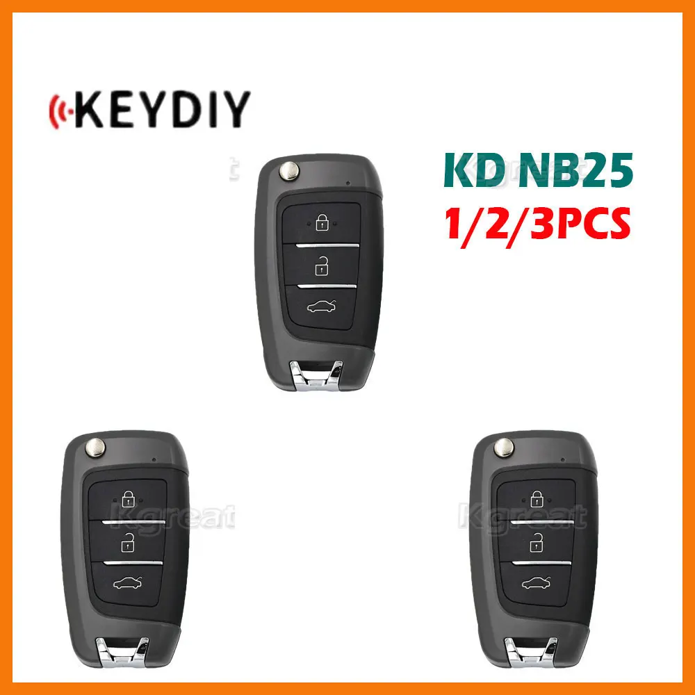 1/2/3pcs KEYDIY NB25 NB Series MultiFunctional Universal Car Remote Key 3 Buttons for For Hyundai KD900 KD900+ URG200 KD-X2 Mini