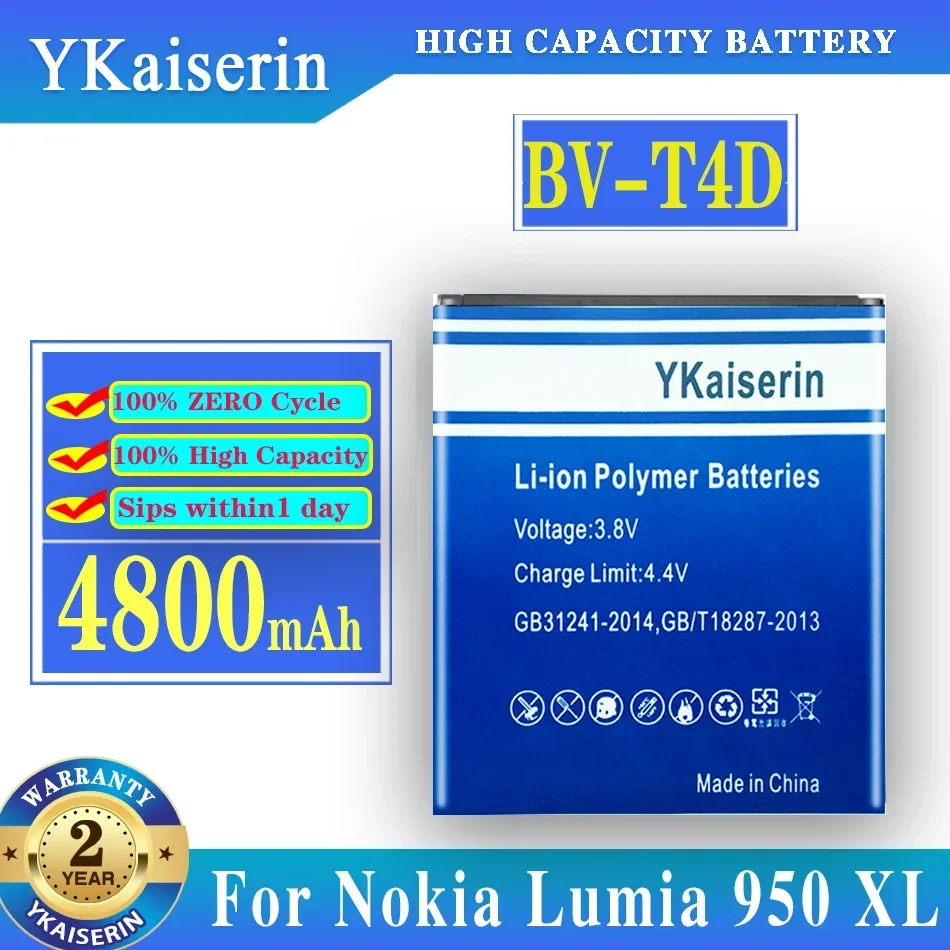 4800mAh YKaiserin battery BV-T4D for Nokia Microsoft Lumia 950 XL CityMan Lumia 940 XL RM-1116 RM-1118 BVT4D Bateria