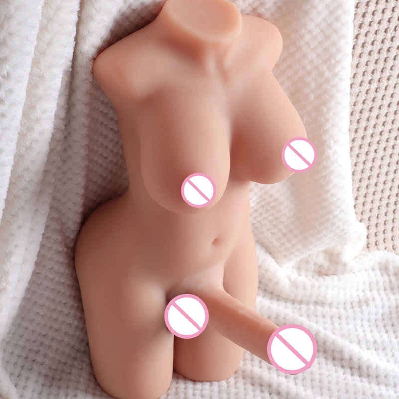 Shemale Half Body Sex Doll Toy For Men Sexy Ladyboy Male Torso Pleasure Doll with Skeleton Dildo Penis Big Boobs Ass Masturbator