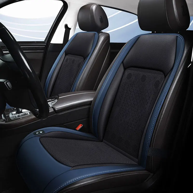 1PCS12V Car Ventilation Seat Cushion Breathable Massage Seat Backrest With 16 Fans Cooling Seat Pad Automotive Interior