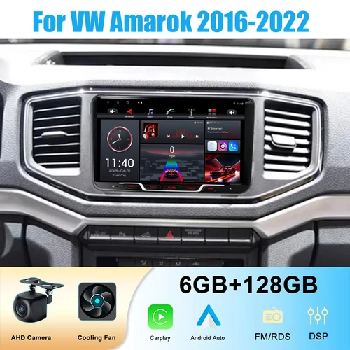 Radio de coche de 9 pulgadas y 128GB para VW Amarok 2016-2022 Carplay inalámbrico Android 15 unidad principal sistema inteligente GPS Naci WIFI BT mapa de Google