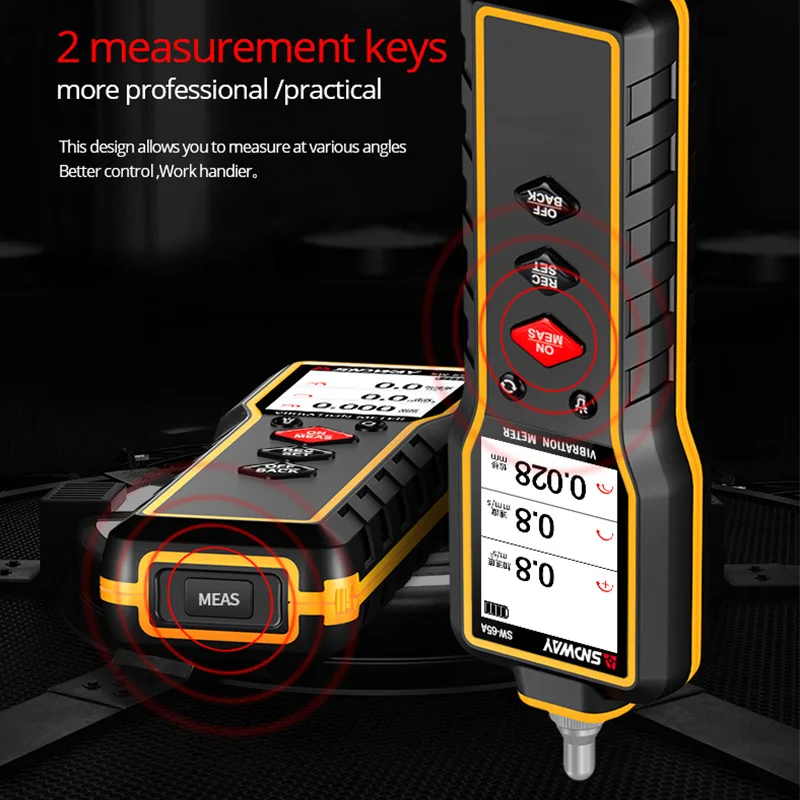 SNDWAY Vibration Analyzer Digital Vibration Meter Device Probe Analizador De Vibraciones Handheld SW-65A Vibrator Tester