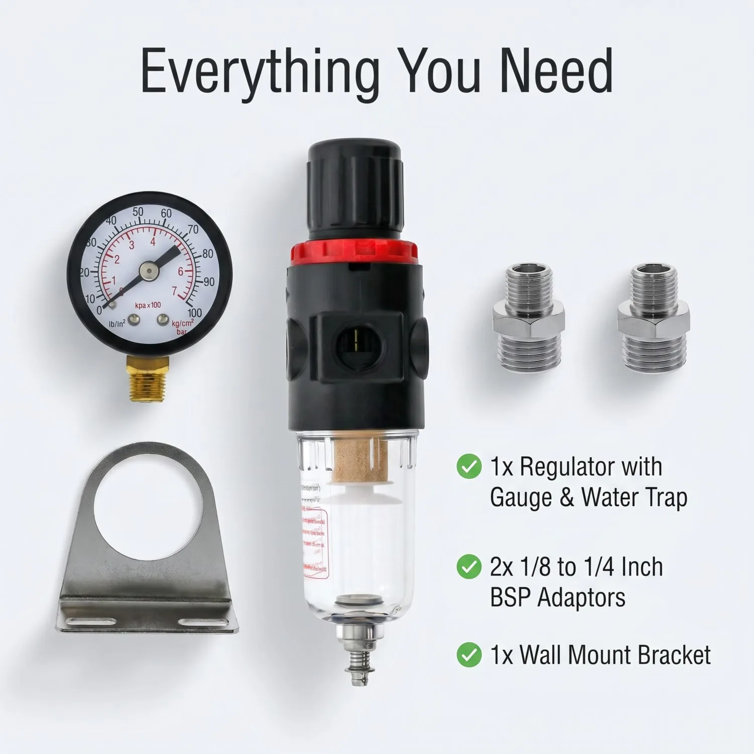 Joystar Pressure Regulator Water Trap Filter for Airbrush Compressor - 1/4