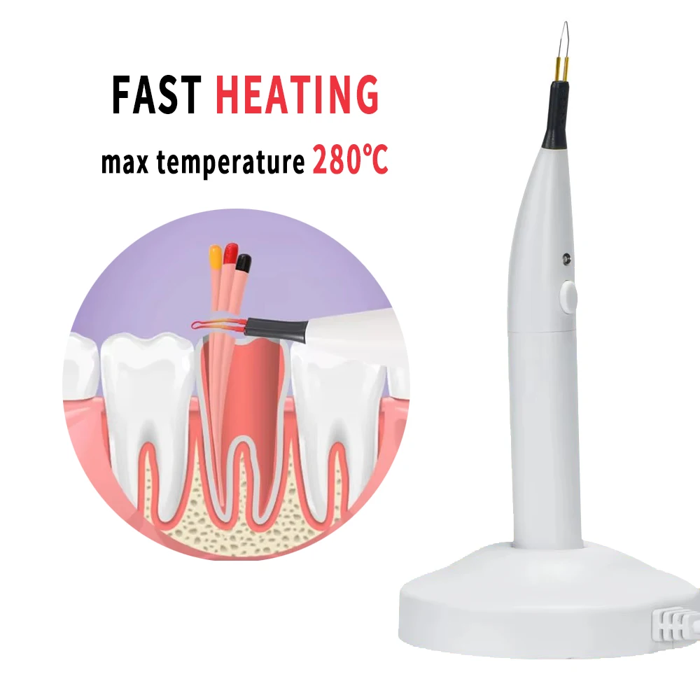 ECIN 4 Tips Oral Dental Gutta Percha Tooth Gum Cutter Endo Gutta Cutter Gutta Percha Cutting Wireless Charging Socket Heating